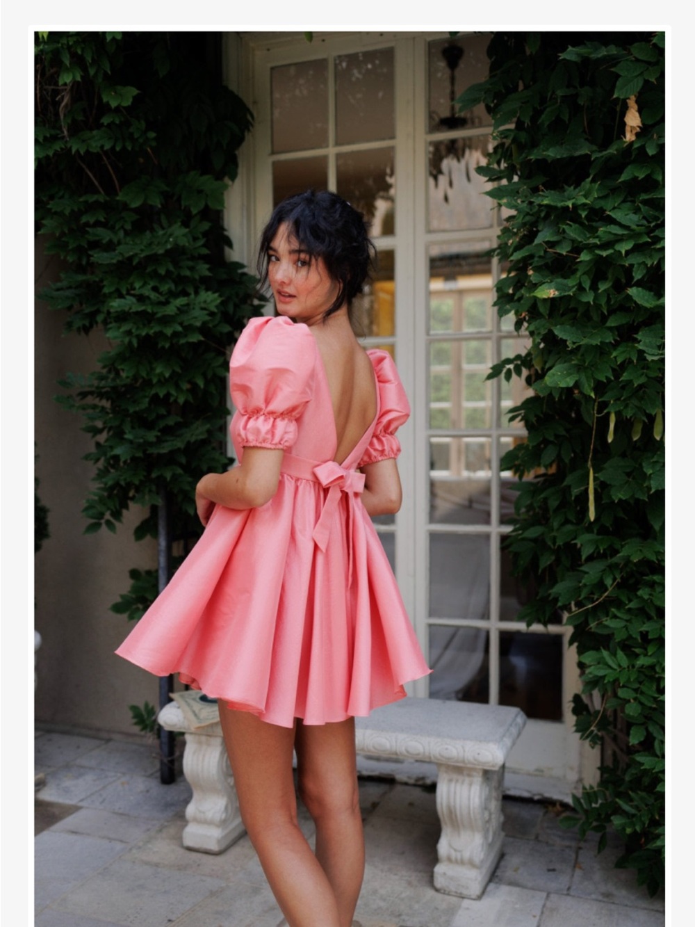 Maison Amory regency mini dress in glowing pink size 2X